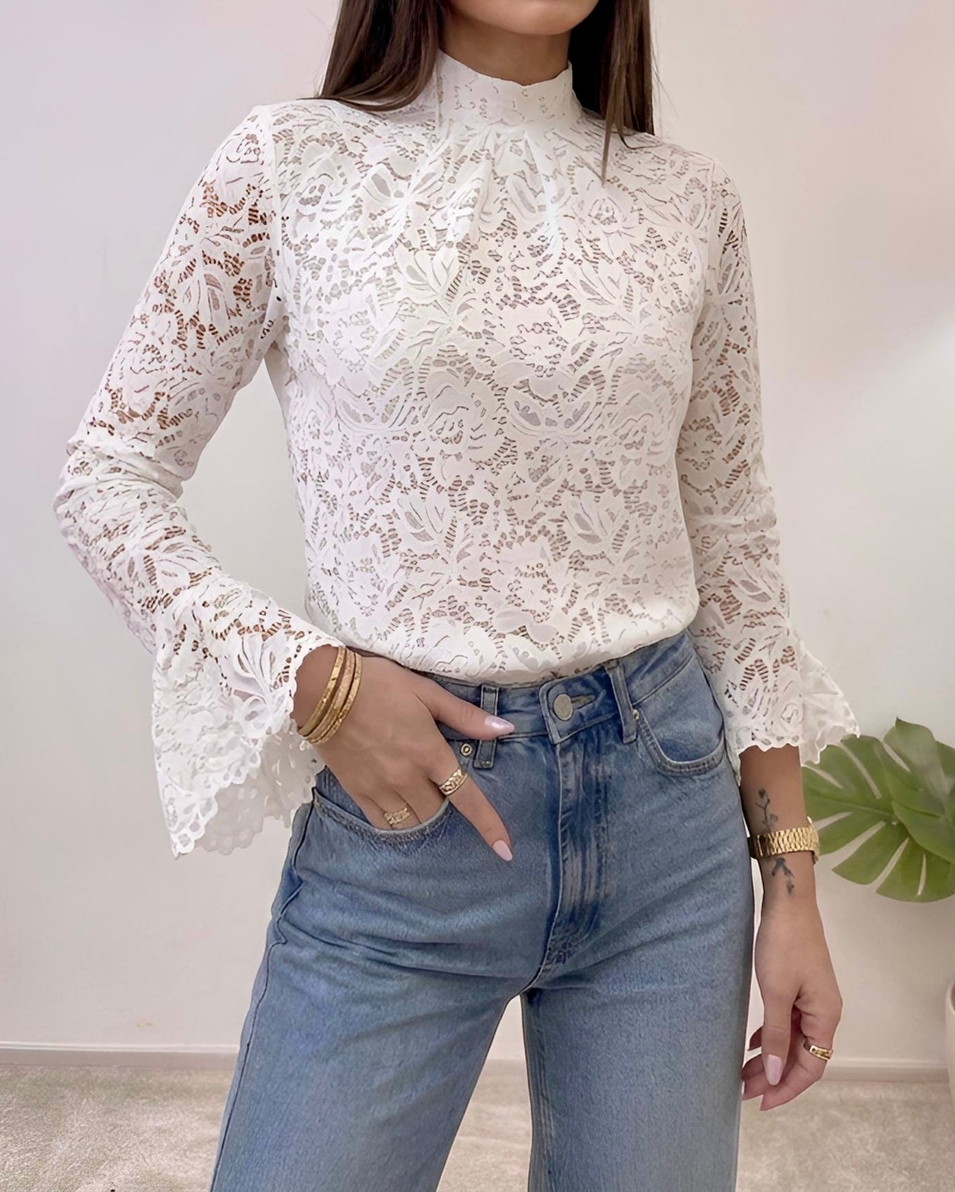 Top dentelle blanc BIANCA