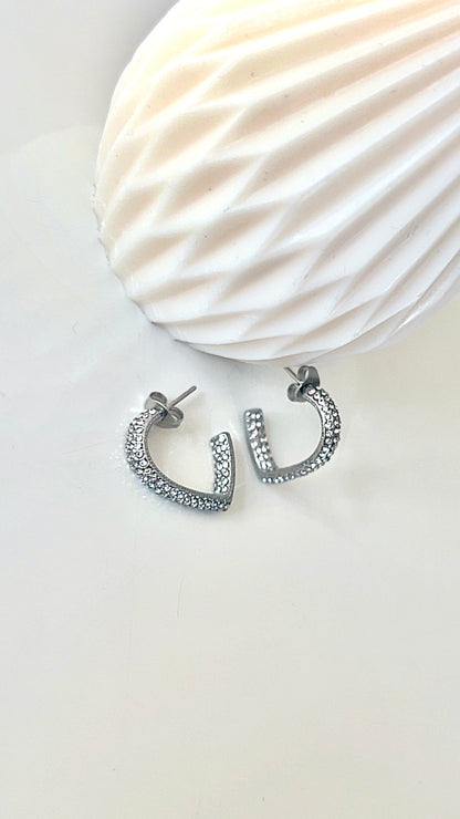 Boucles d’Oreilles AMORE – Argentées