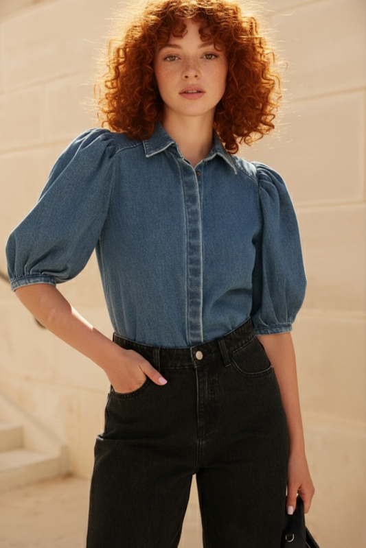 Chemise manches bouffantes