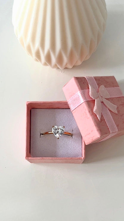 Bague CÉLIA – Dorée Cœur Zirconium