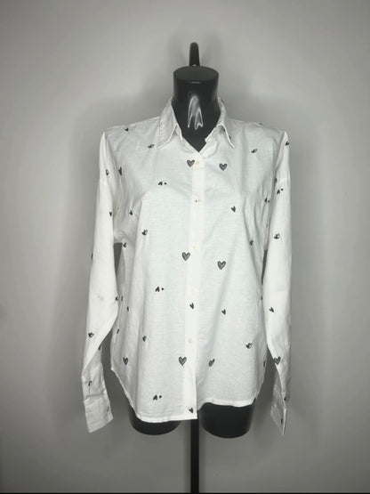 Chemisier Romantique - Broderies Cœurs