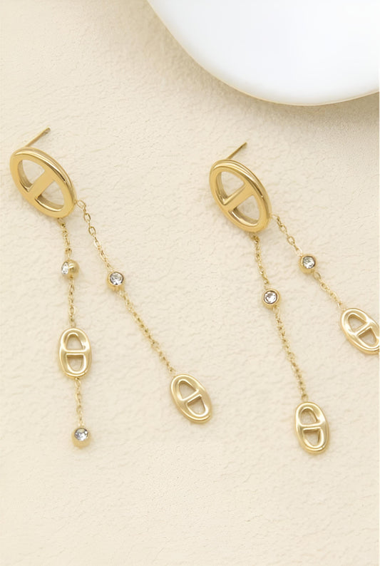 Boucles d'Oreilles Naos - Mailles Marine Dorées