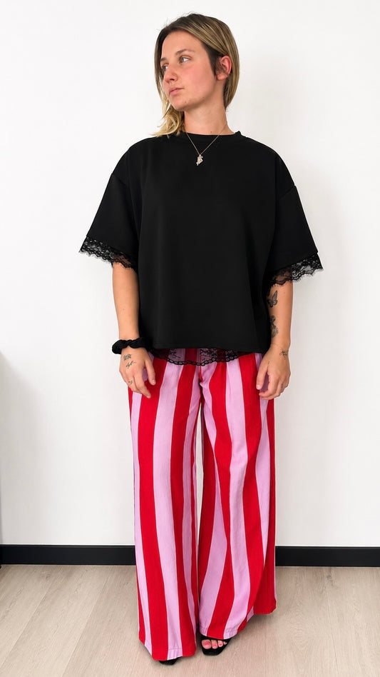 Pantalon Palazzo MAËLLE – Rose & Rouge