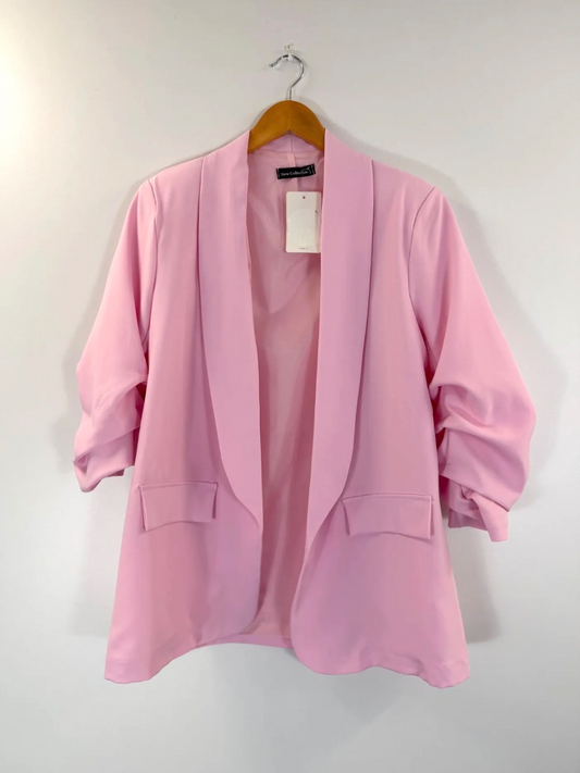 Blazer ajusté rose blush ROSA