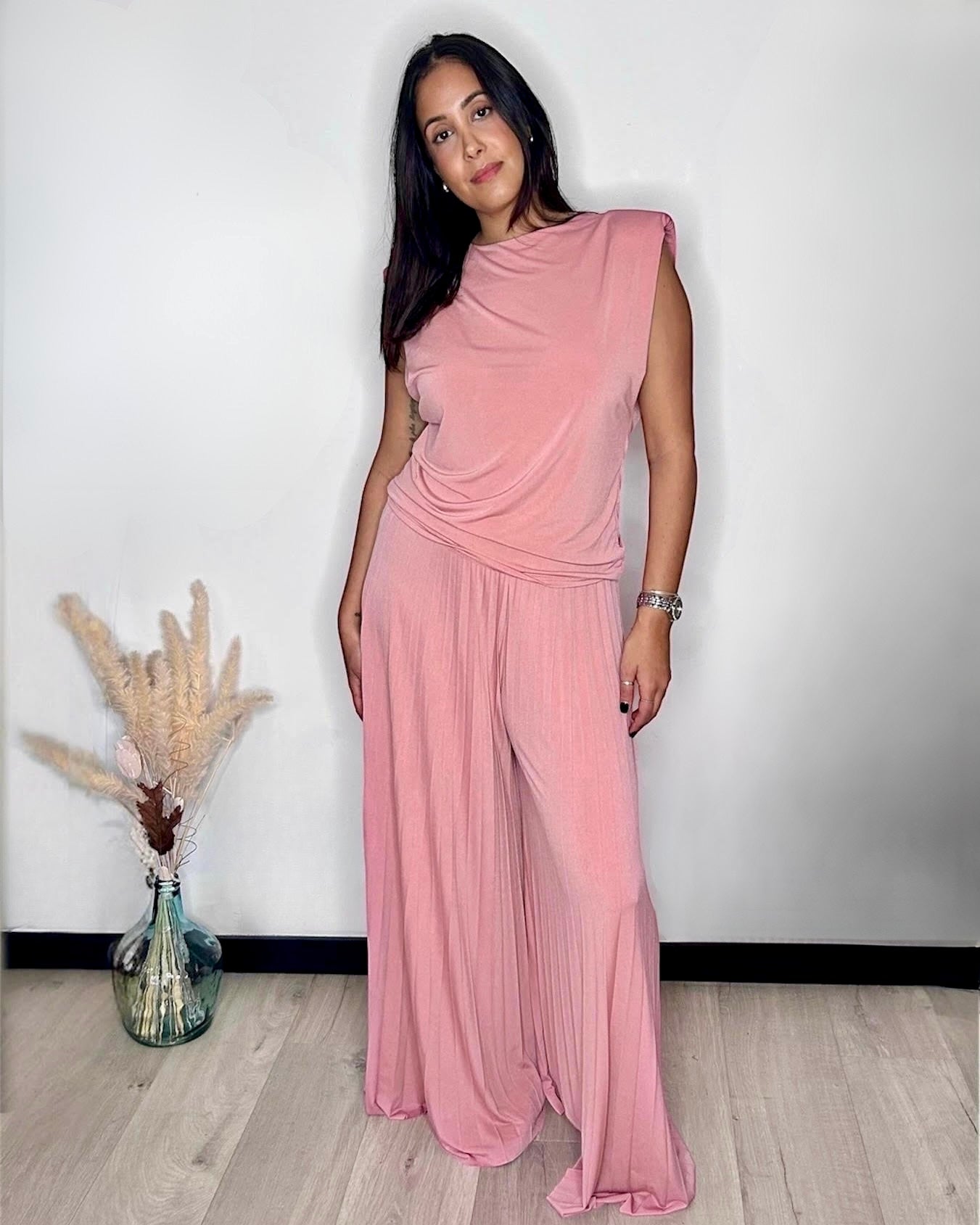 Ensemble Plissé Vieux Rose