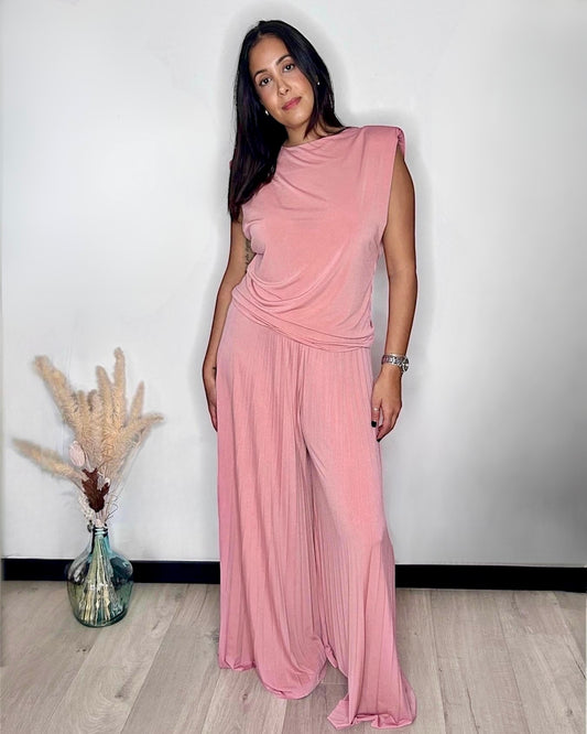 Ensemble Plissé Vieux Rose