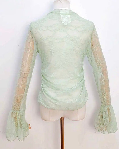 Top dentelle vert d’eau JADE