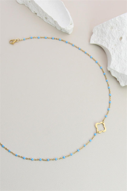 Collier Azur — Trèfle & Perles Turquoise