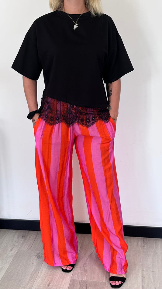 Pantalon Palazzo MAËLLE – Rose & Orange