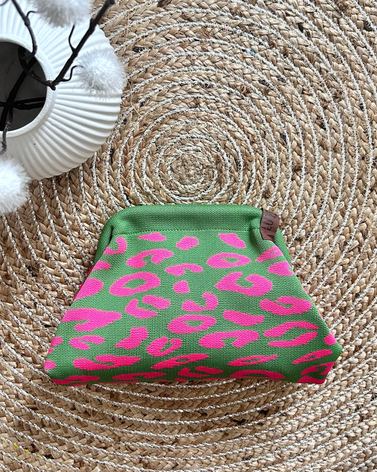 Sac EMMA léopard – Vert & Fushia
