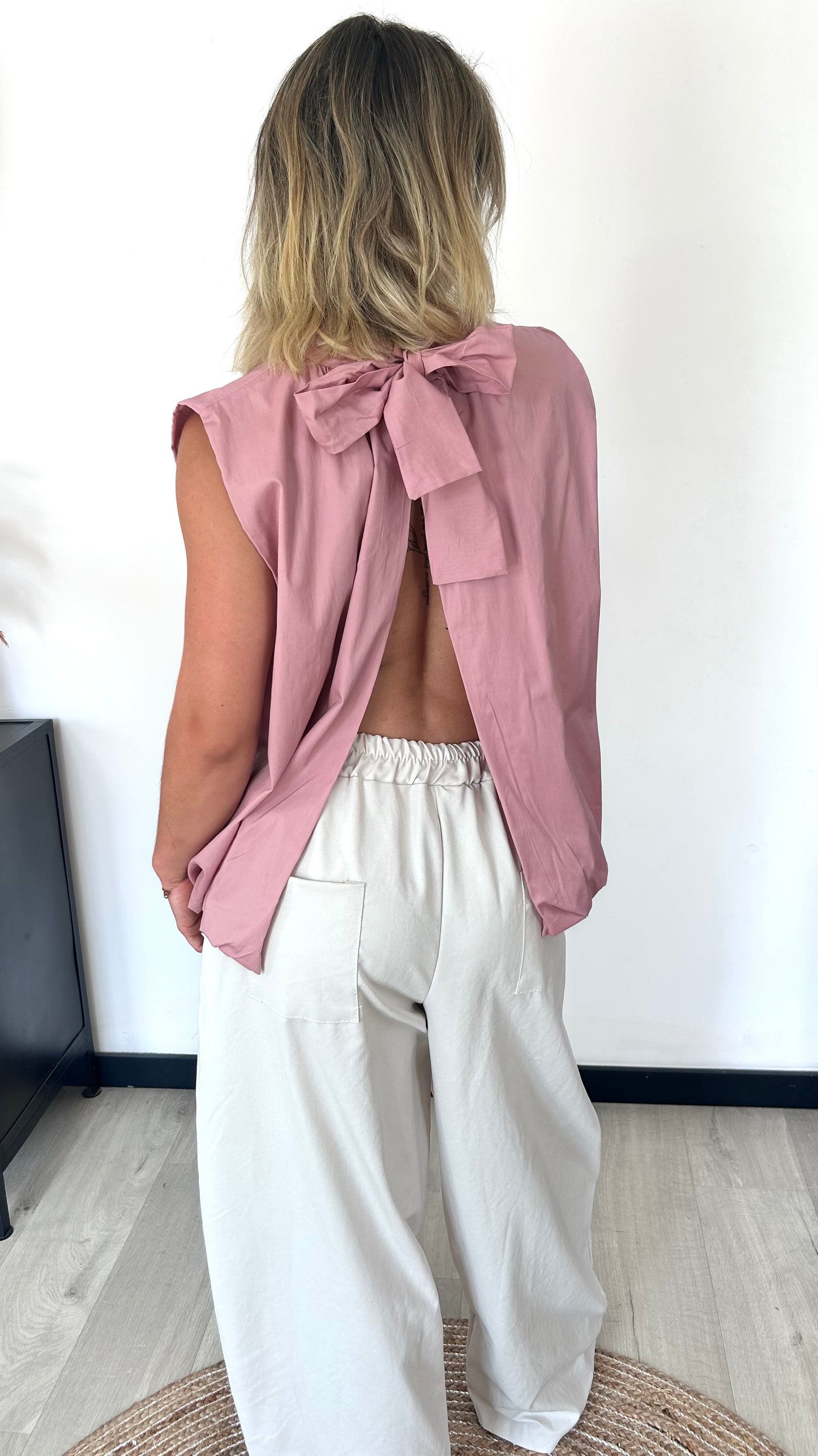 Top Sans Manches NOÉMIE – Rose Poudré