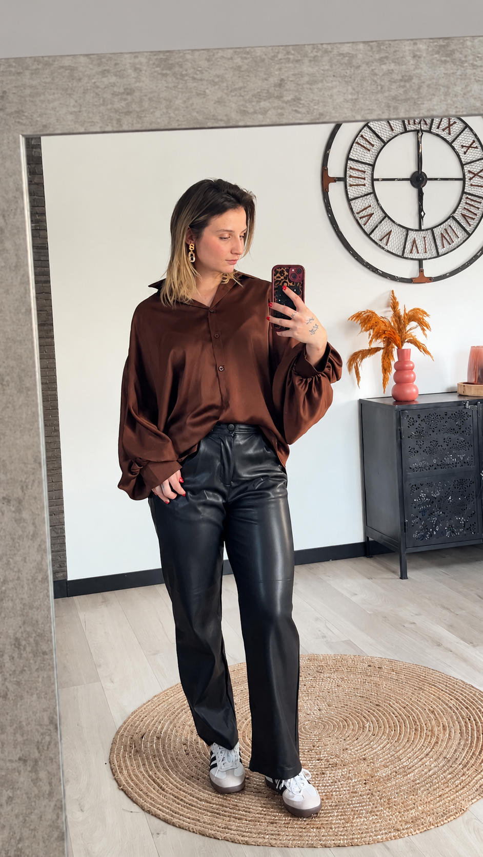 Chemise Satinée ÉLORA – Chocolat