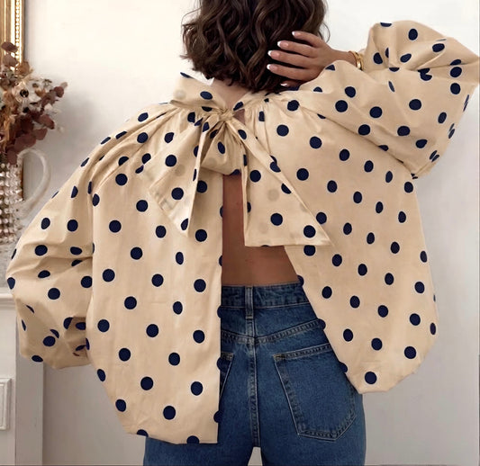 Blouse dos nu à pois NINA