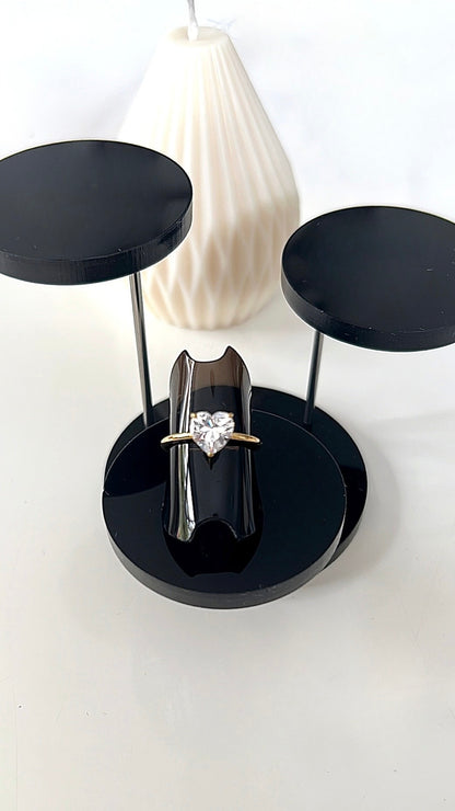 Bague CÉLIA – Dorée Cœur Zirconium