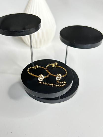 Bague Double KAÏA – Dorée Maille Marine