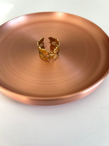 Bague Alix - Couronne de Feuilles de Ginkgo