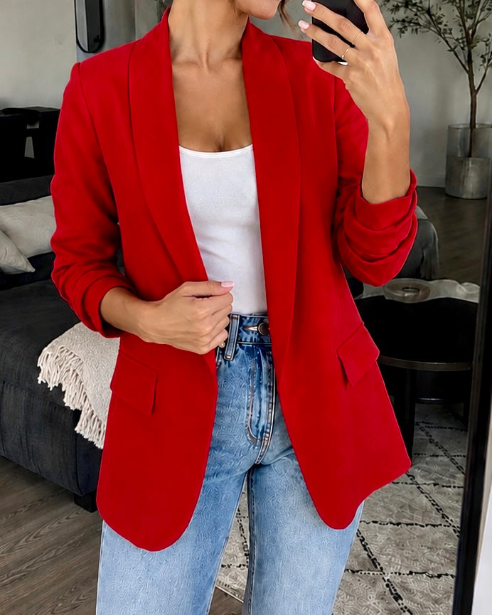 Blazer ajusté rouge ROSA