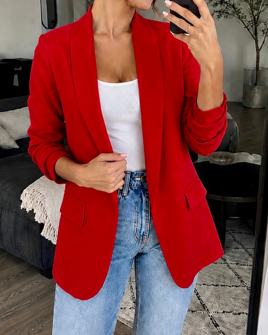 Blazer ajusté rouge ROSA