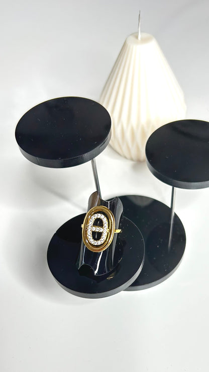 Bague HALO – Dorée Maille Marine