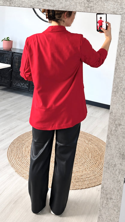 Blazer ajusté rouge ROSA