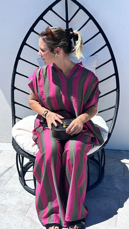Ensemble Rayé MÉLINE – Fushia et Kaki