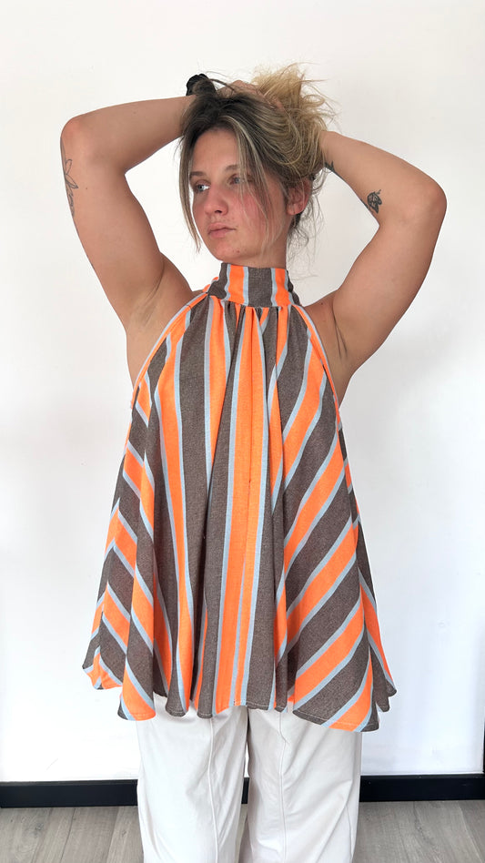 Top Dos Noué HAVA – Taupe & Orange