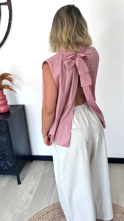 Top Sans Manches NOÉMIE – Rose Poudré