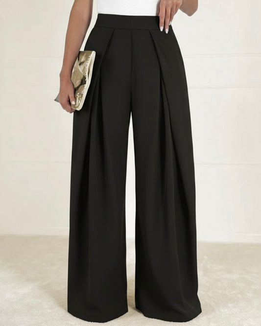 Pantalon wide leg noir VERA
