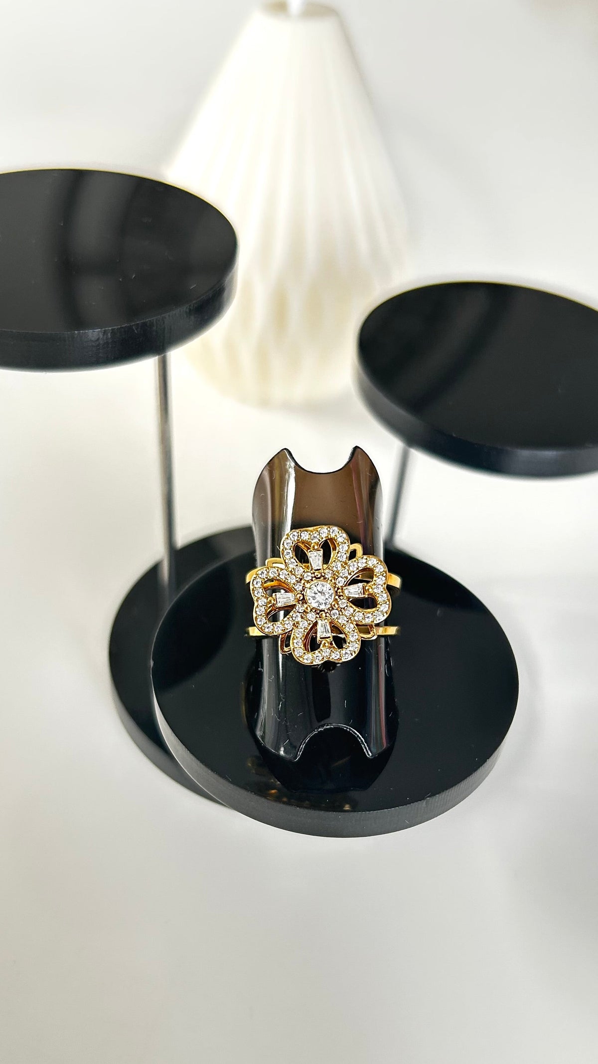 Bague Anti-Stress ESMÉE – Dorée Fleur Strass