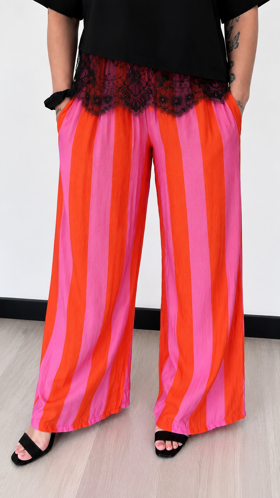Pantalon Palazzo MAËLLE – Rose & Orange