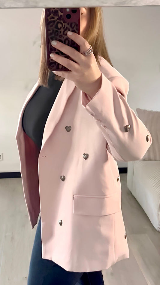 Blazer Cœurs d’Acier Rose Poudré