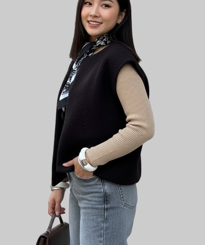 Gilet sans manches effet laine