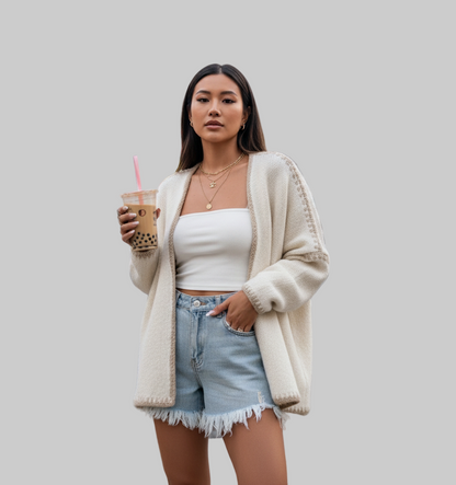 Gilet avec détails bordures