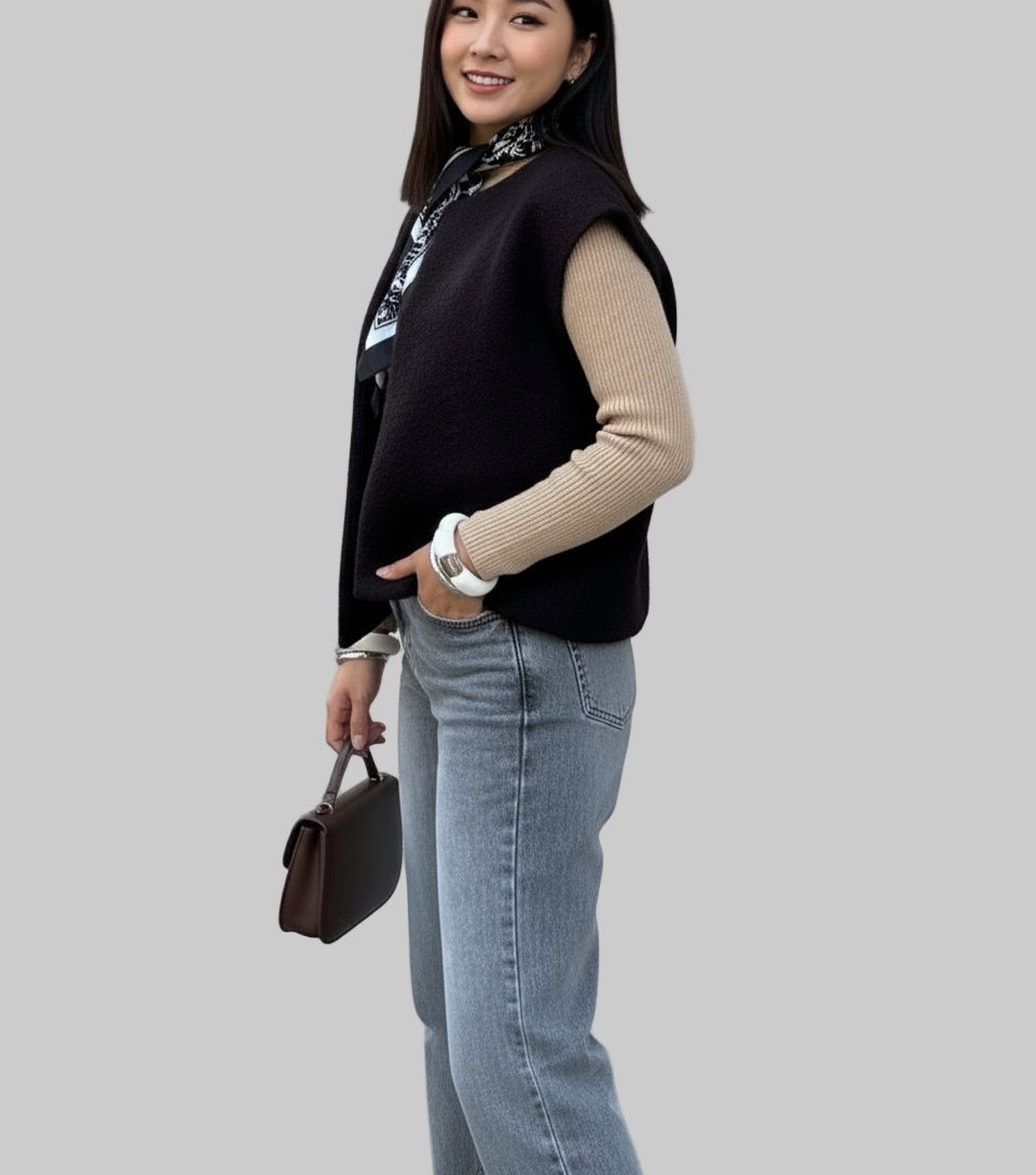 Gilet sans manches effet laine