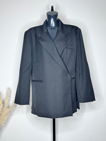 Blazer Oversize à Épaules Structurées - Noir Intemporel