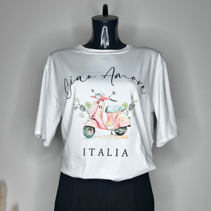 T-shirt "Ciao Amore Italia" - Blanc Intemporel