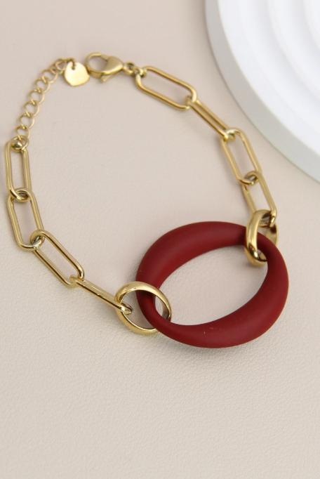 Bracelet maille résine chaîne en acier inoxydable