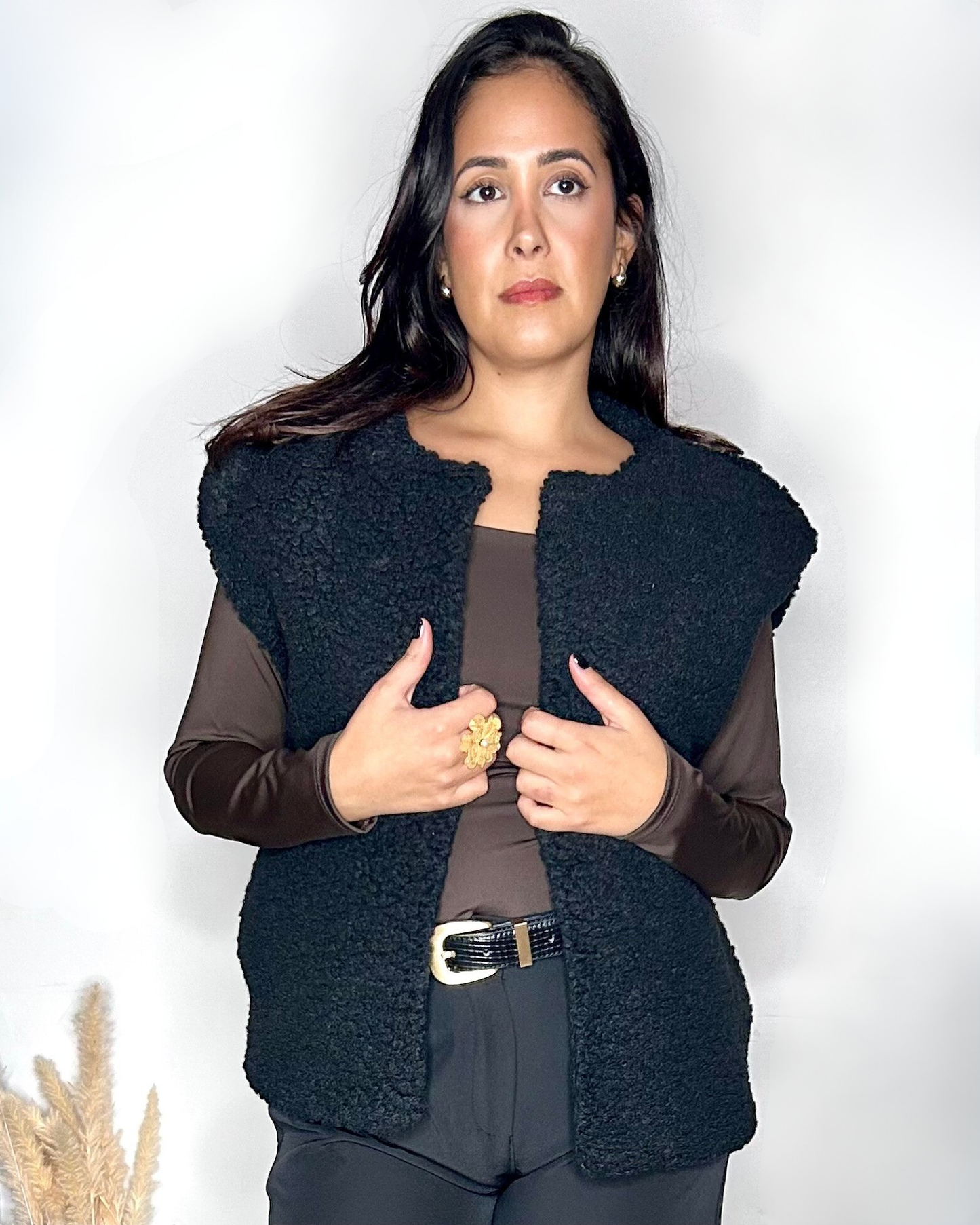 Gilet Sans Manches Teddy - Noir Intense