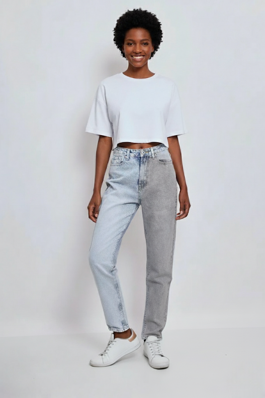 Jean Mom bi-color