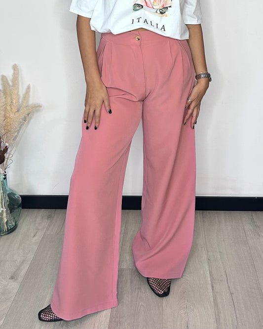 Pantalon tailleur blush