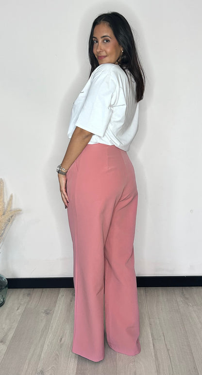 Pantalon tailleur blush