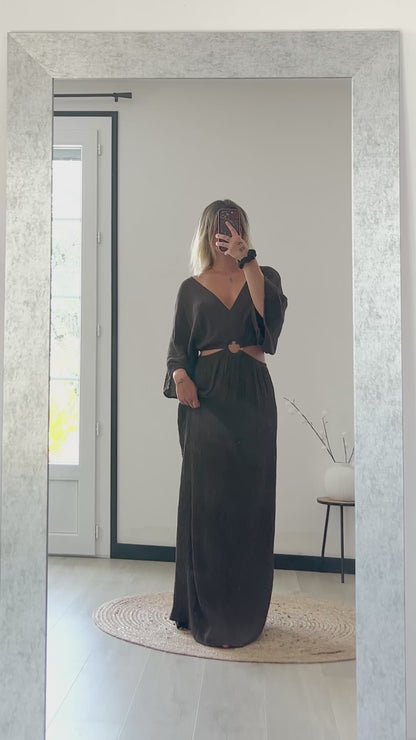 Robe Longue ÉLIA – Chocolat