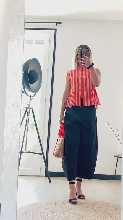 Top Sans Manches LOUISON – Corail et Rose