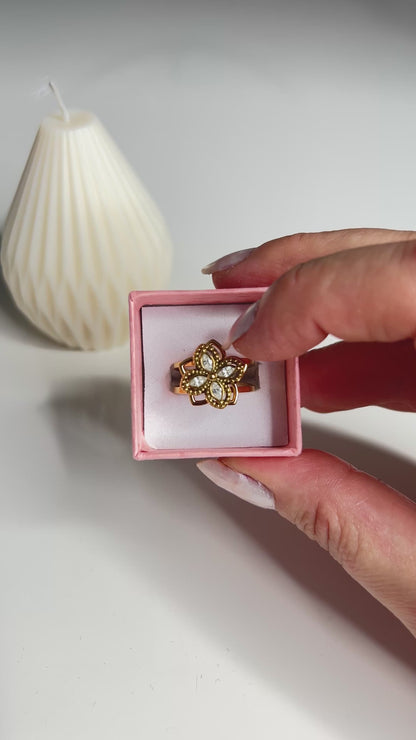 Bague Anti-Stress DORIANE – Dorée Fleur