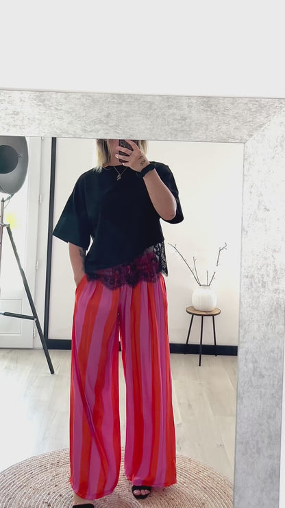 Pantalon Palazzo MAËLLE – Rose & Orange