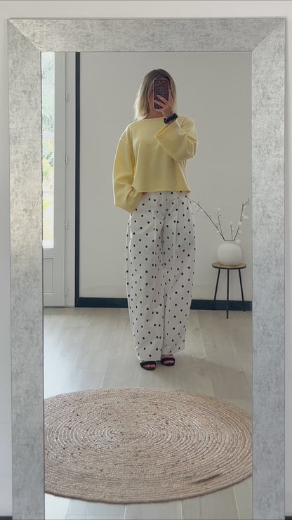 Pantalon Pois LISON – Blanc & Noir