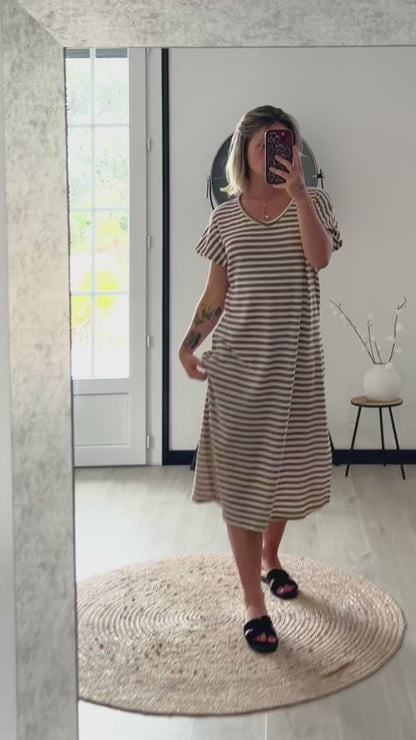 Robe Marinière CLÉA – Taupe