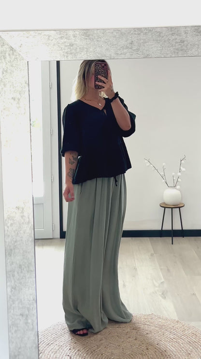 Pantalon Palazzo NINON – Kaki