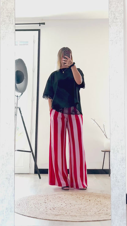 Pantalon Palazzo MAËLLE – Rose & Rouge