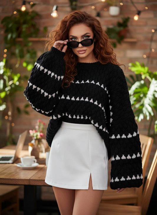 Pull oversize à rayures